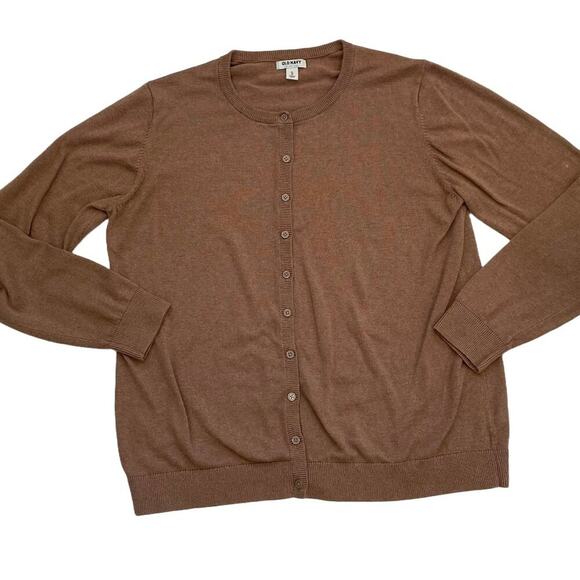 Old Navy Basic/Classic Cotton Blend Camel/Neutral/Tan Crew Neck Cardigan, XL - Picture 3 of 13